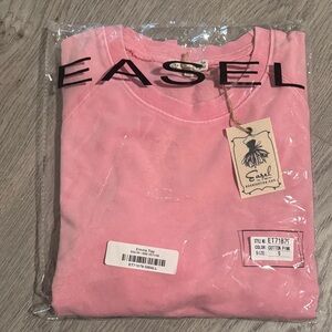 Easel Cotton Pink Short Sleeve Top